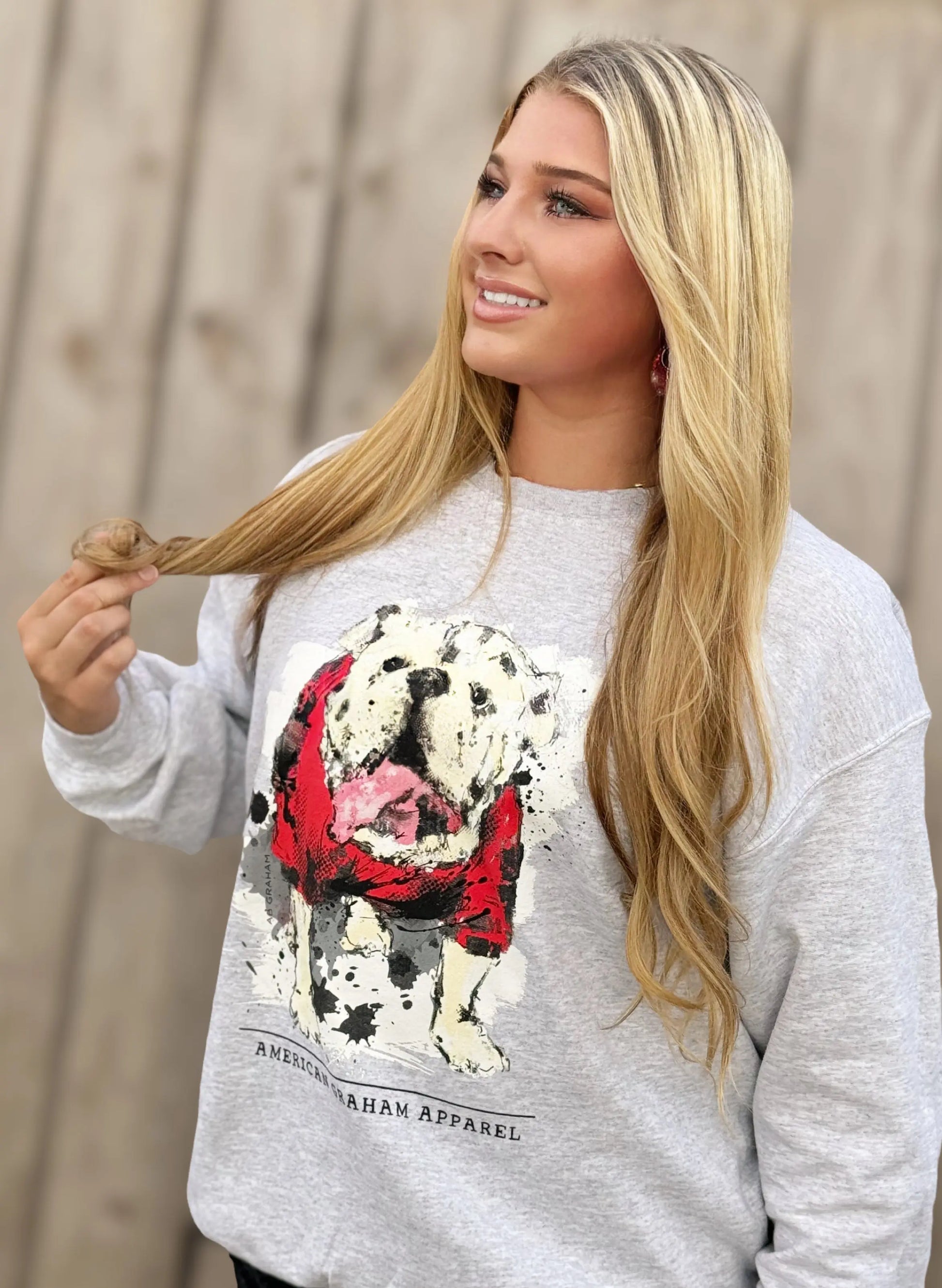 Here comes the BOOM bulldog BASIC sweatshirt/ UGA/ DAWGS/ GEORGIA American Graham Apparel