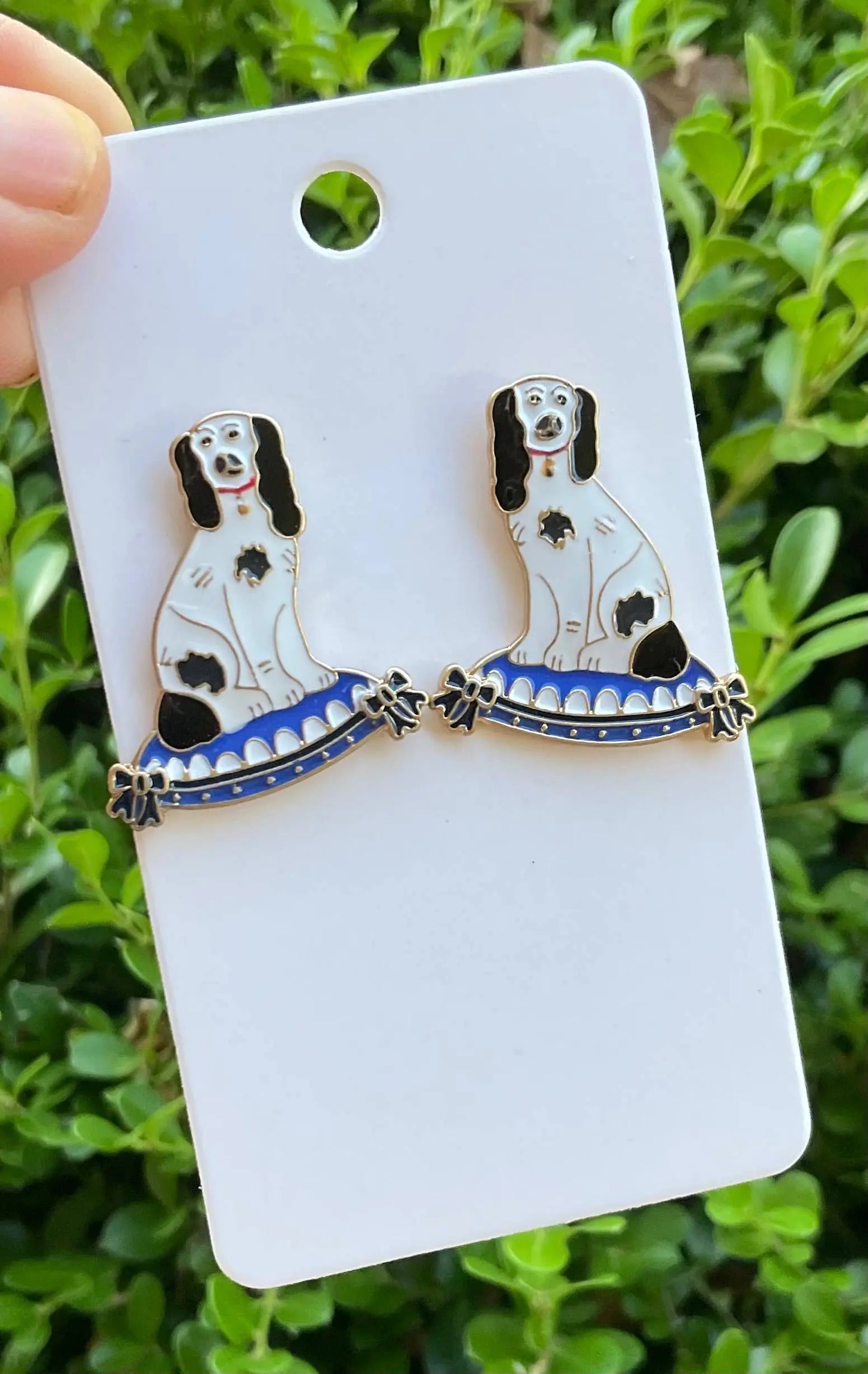 Staffordshire dog style earrings Baubles by Maggi