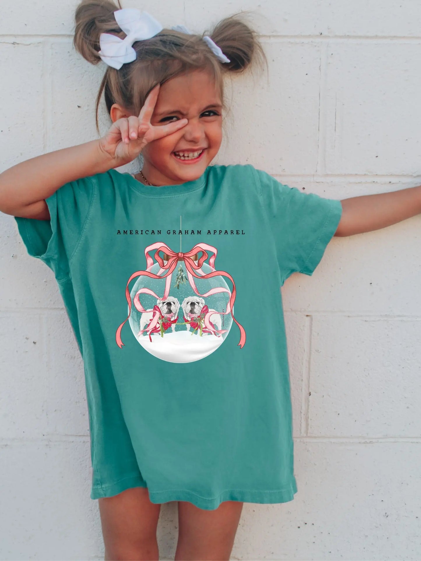 Meet Me Under The Mistletoe Youth Christmas Comfort Colors T-Shirt American Graham Apparel