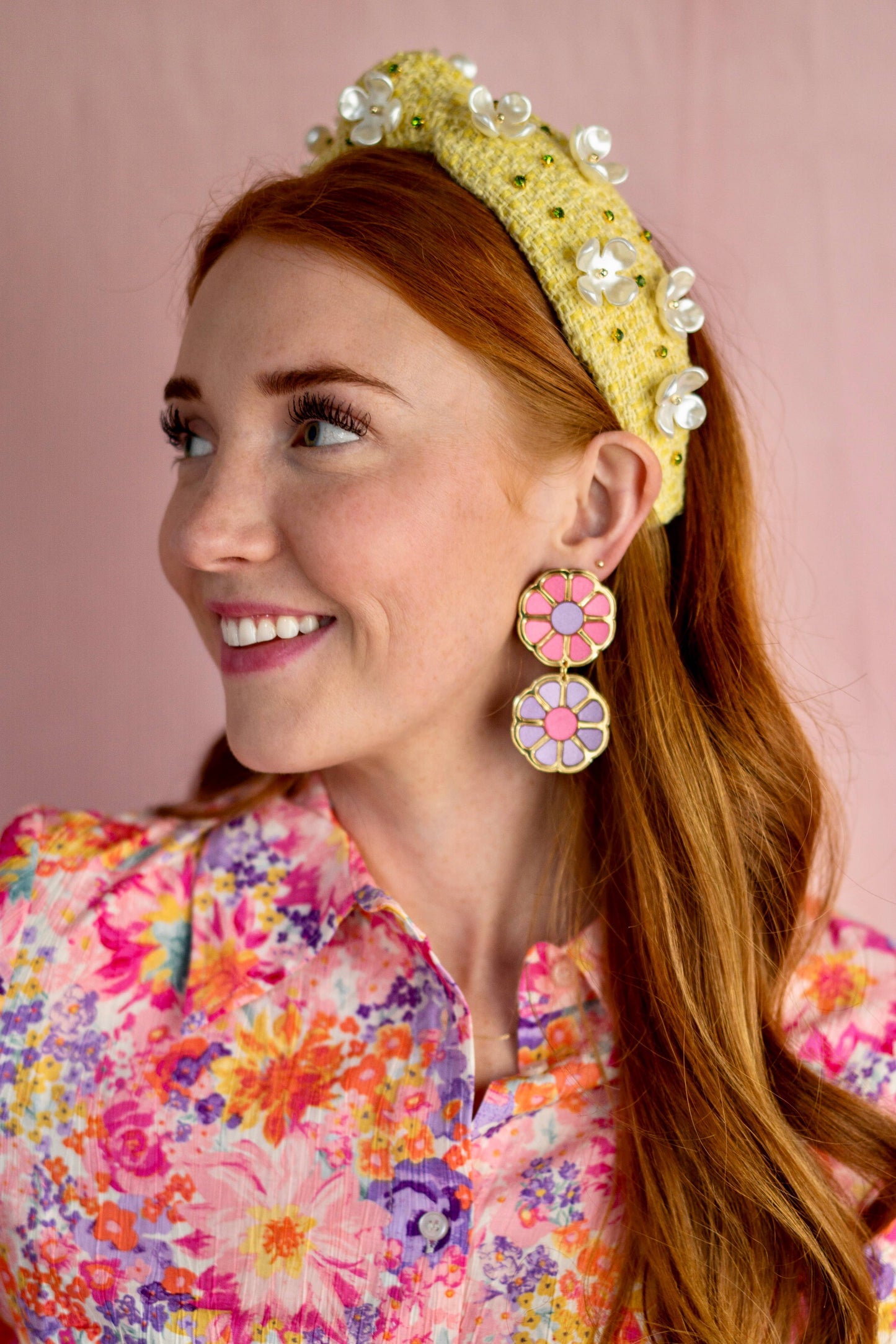 Bloom Service: Powder Blue Spring Pastel Flower Dangle Earrings