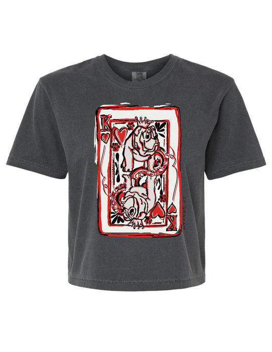 King of My Heart Cropped Boxy Tee American Graham Apparel