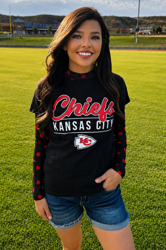 Kickoff Season Black and Red Mesh Top: M