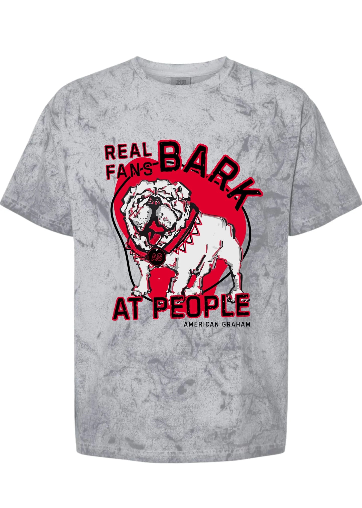 Real Fans BARK At People Acid Wash Graphic T-Shirt - American Graham Apparel American Graham Apparel