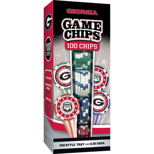 Georgia Bulldogs 100 Piece Poker Chips