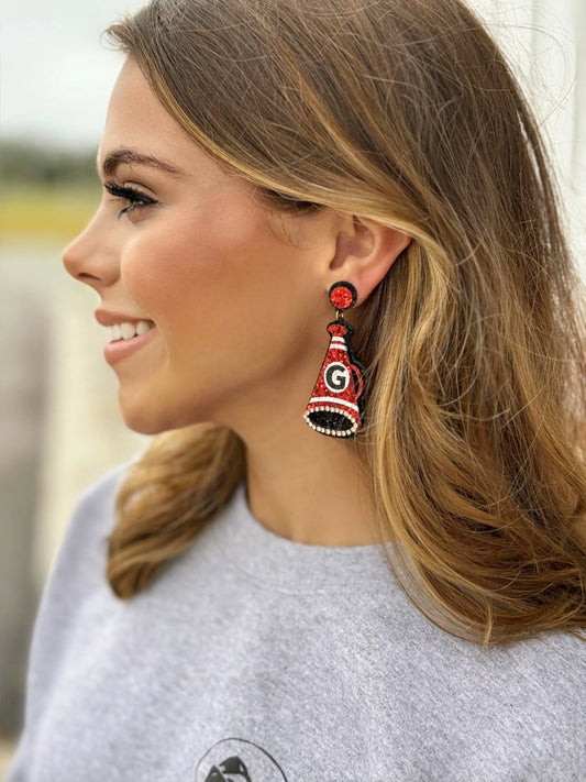 Georgia G Megaphone Glitter Earrings American Graham Apparel