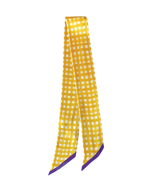 Game Day Scarf: Tailgate Check Twilly in Gold & Purple