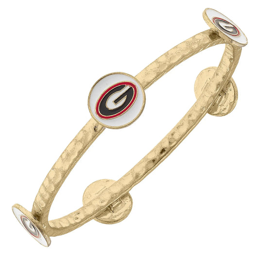 Georgia Bulldogs Enamel Claudia Bangle in Black/Red Canvas Style