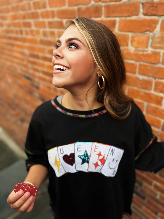 Queen of Cards Oversized Tee American Graham Apparel