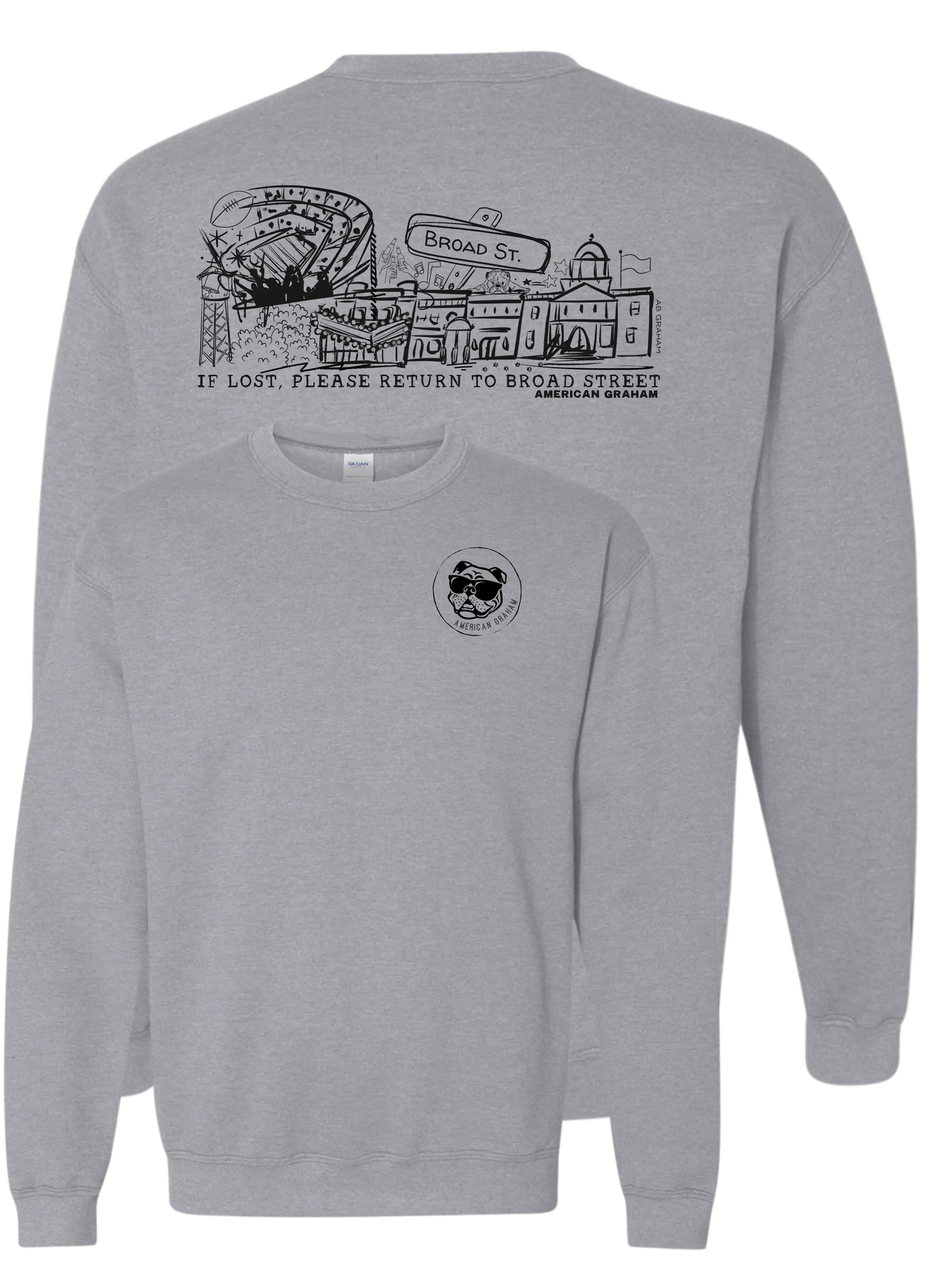 Puff Ink Down Town Athens, GA Sweatshirt American Graham Apparel