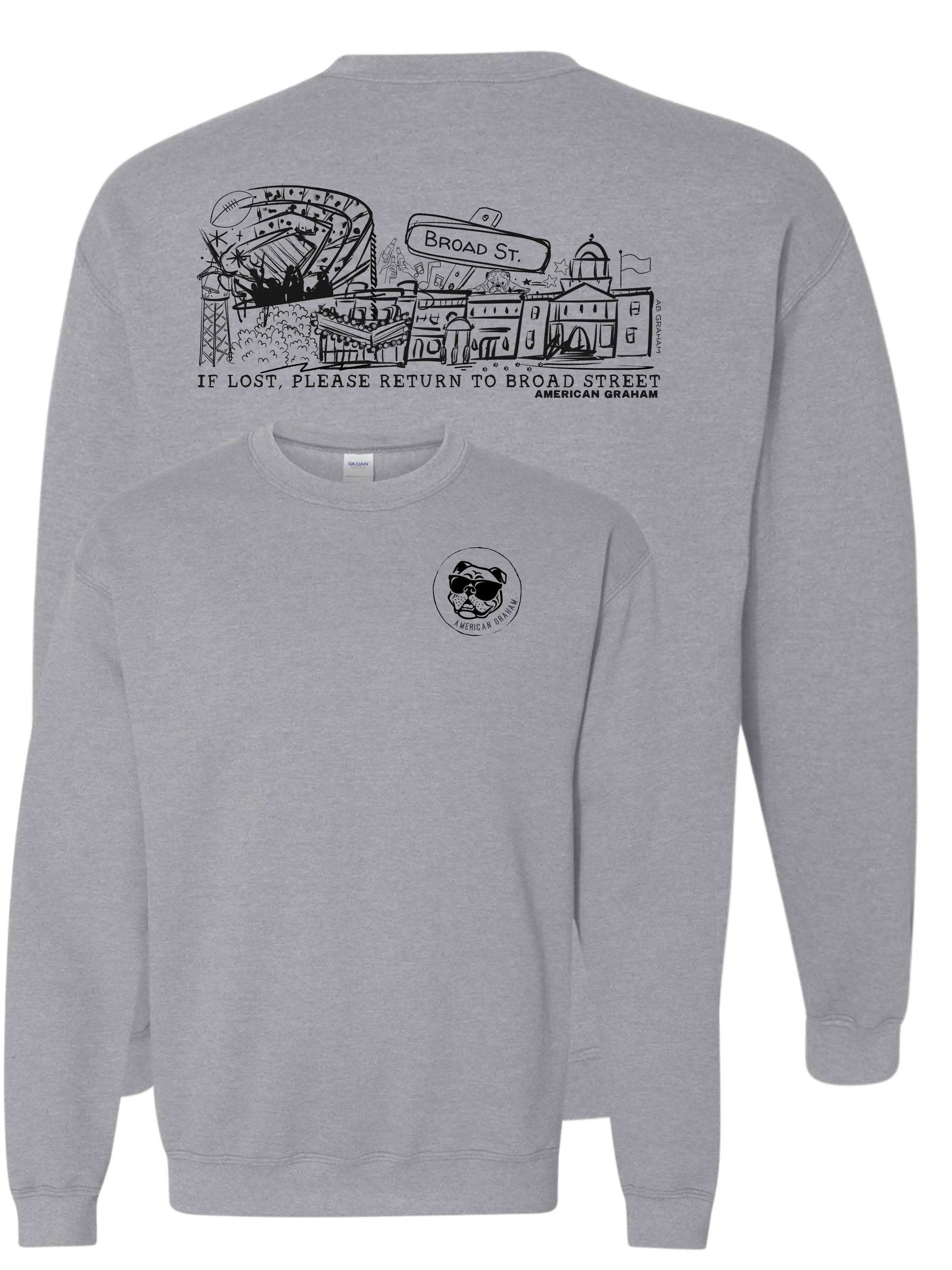 Puff Ink Down Town Athens, GA Sweatshirt American Graham Apparel