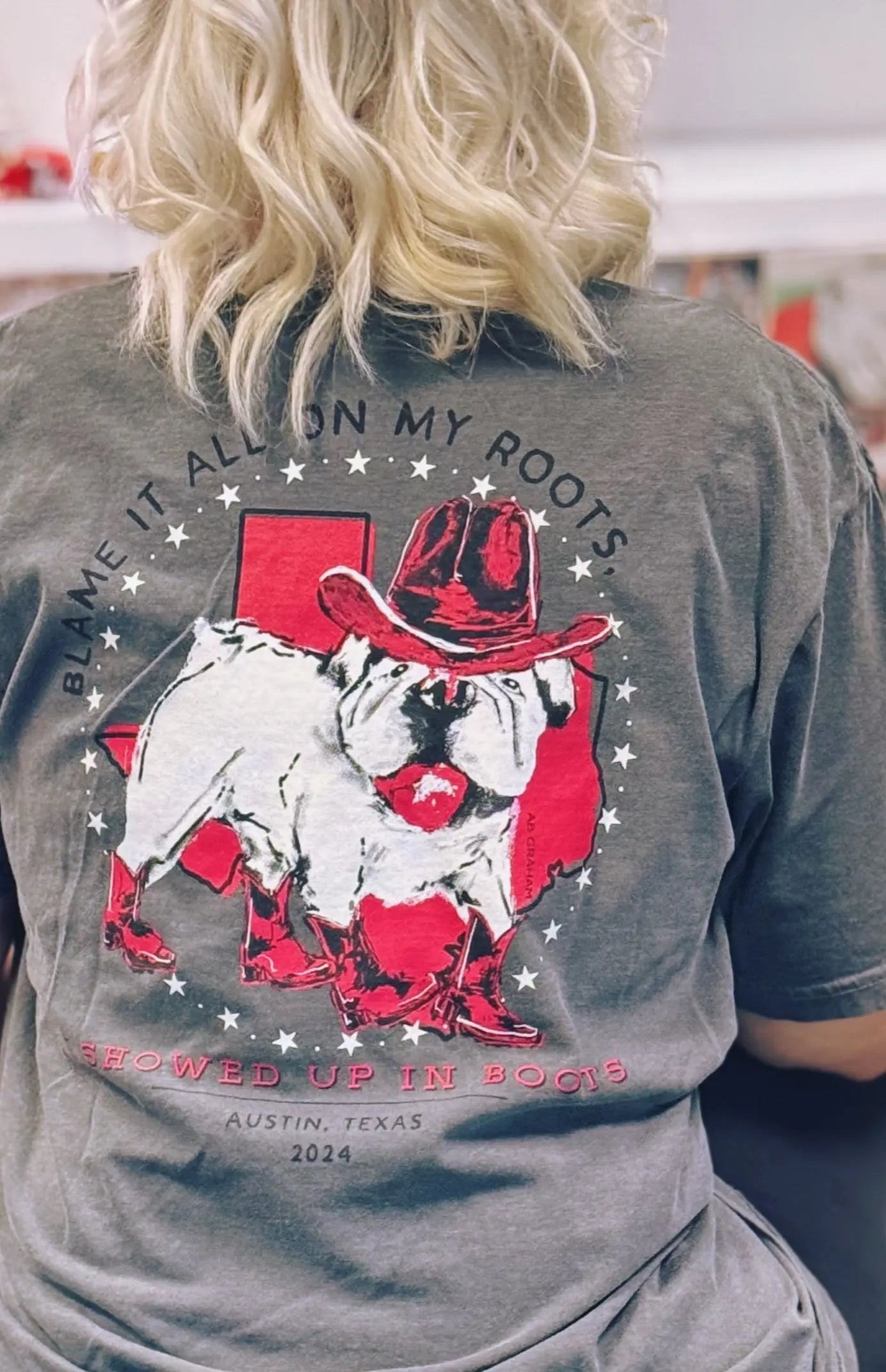 Blame It All On My Roots, Austin TX Tee American Graham Apparel