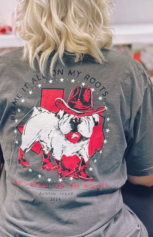 Blame It All On My Roots, Austin TX Tee American Graham Apparel
