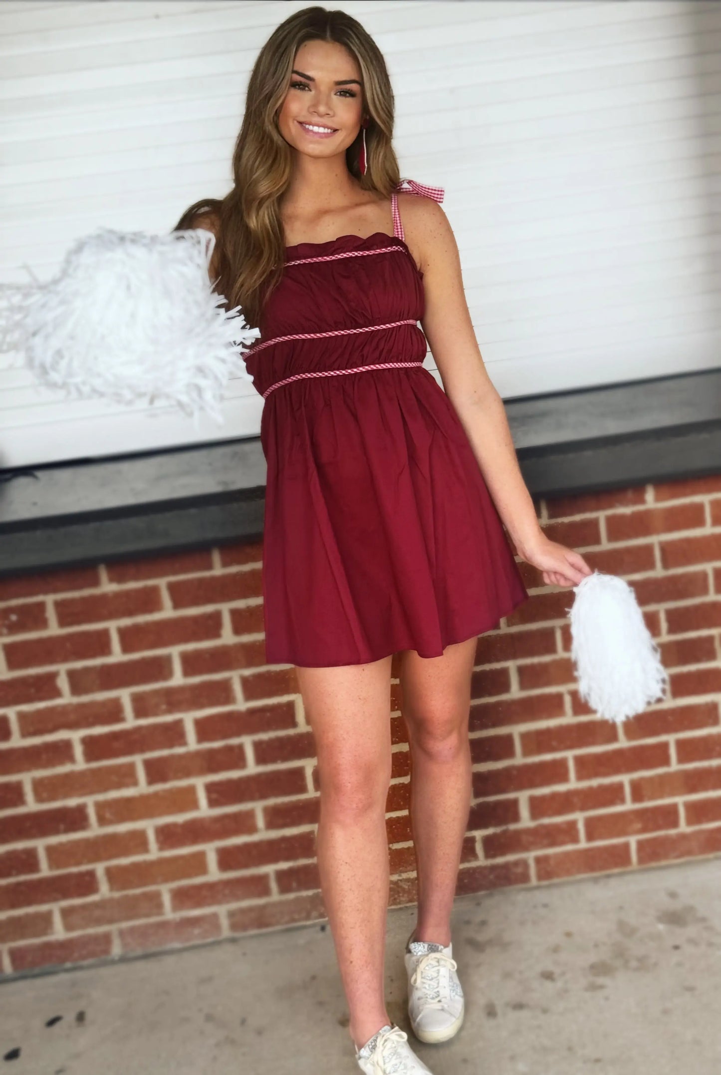 Gameday Maroon Mini Dress - American Graham Apparel BABY PINK