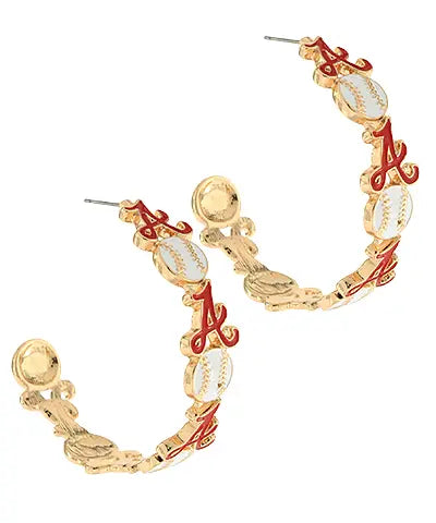 Gold Braves Hoop Earrings American Graham Apparel