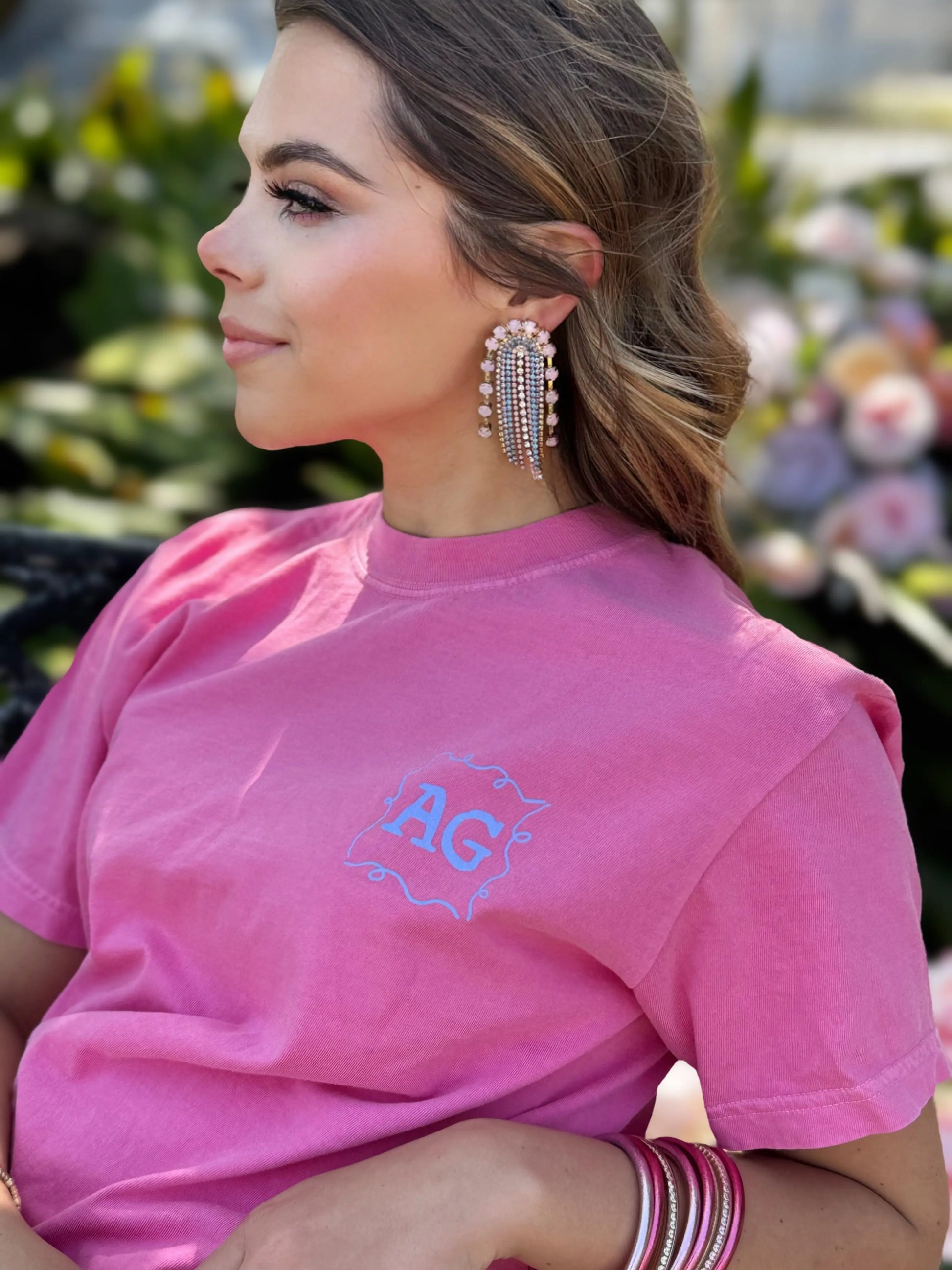 It's Giving Spring, Hydrangea Floral Graphic Tee American Graham Apparel