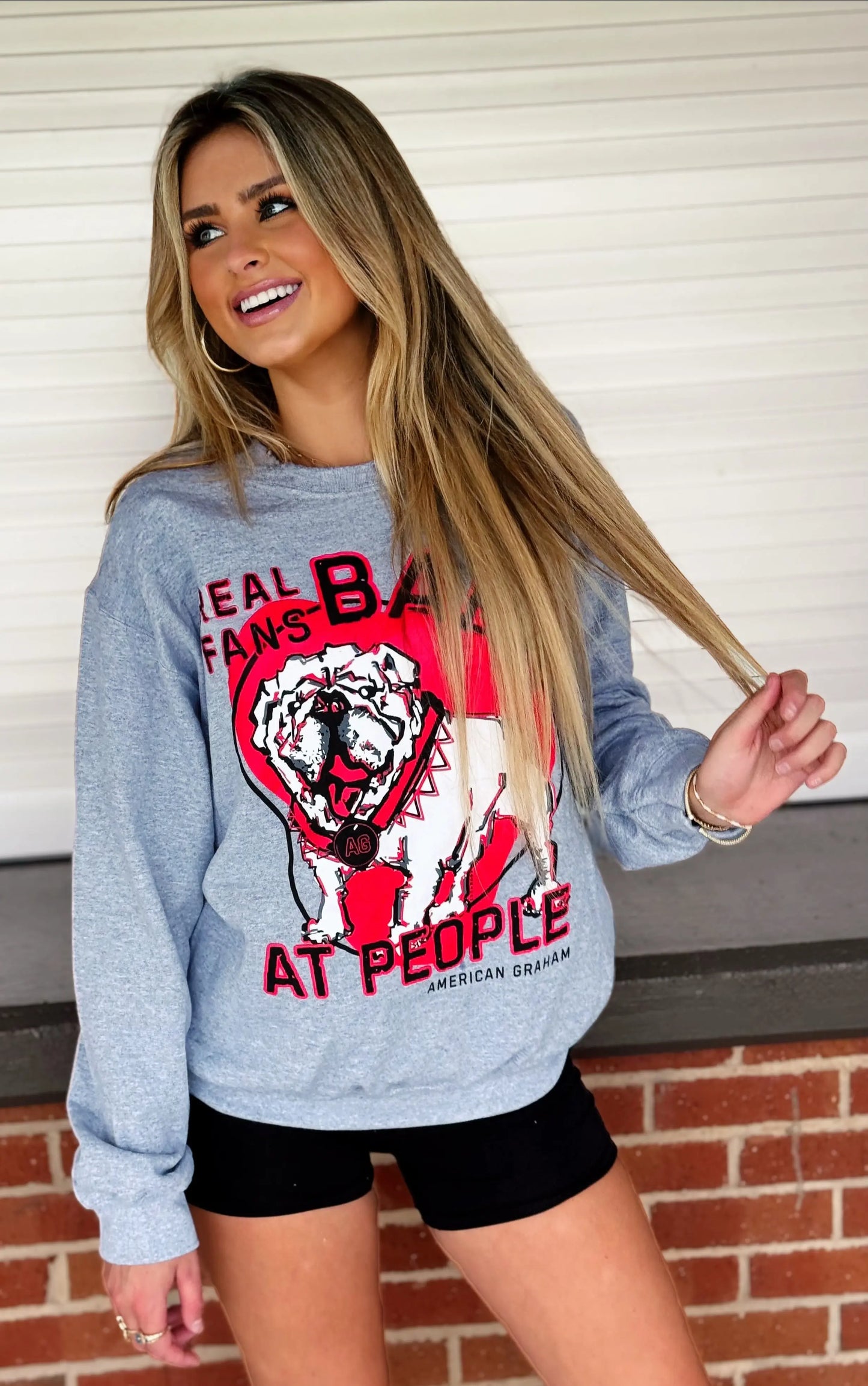 Real Fans BARK At People Graphic Sweatshirt - American Graham Apparel American Graham Apparel