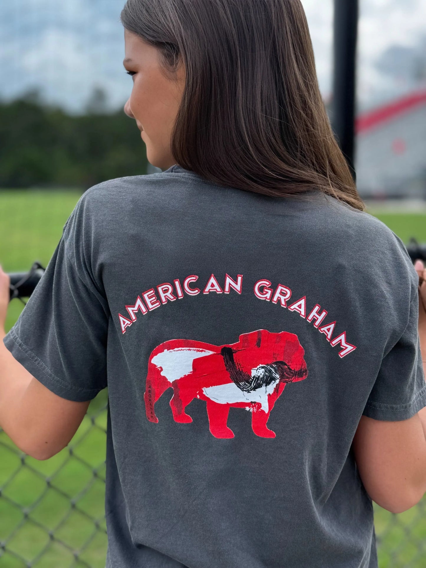 Youth RED & BLACK ATTACK Abstract Bulldog Graphic T-Shirt - American Graham Apparel American Graham Apparel