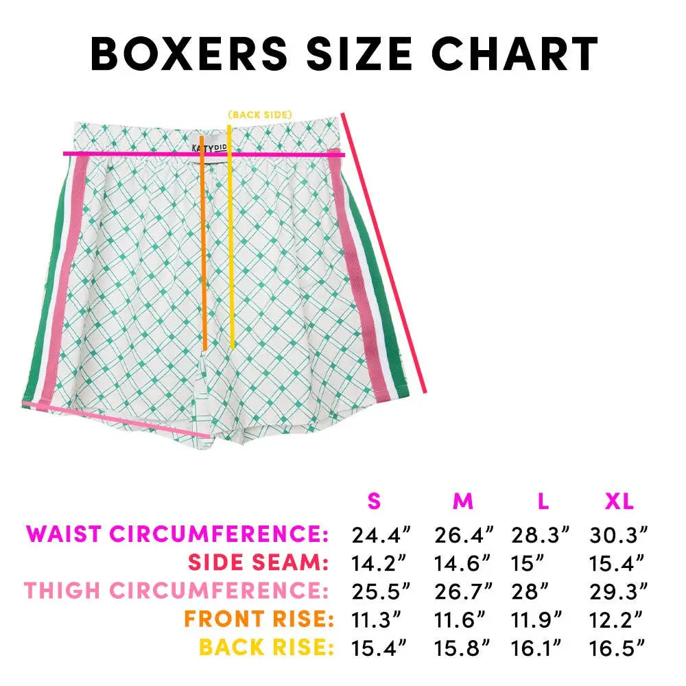 Chinoiserie Coquette Bows Ladies Boxer Shorts: Light Blue Bow / S Katydid