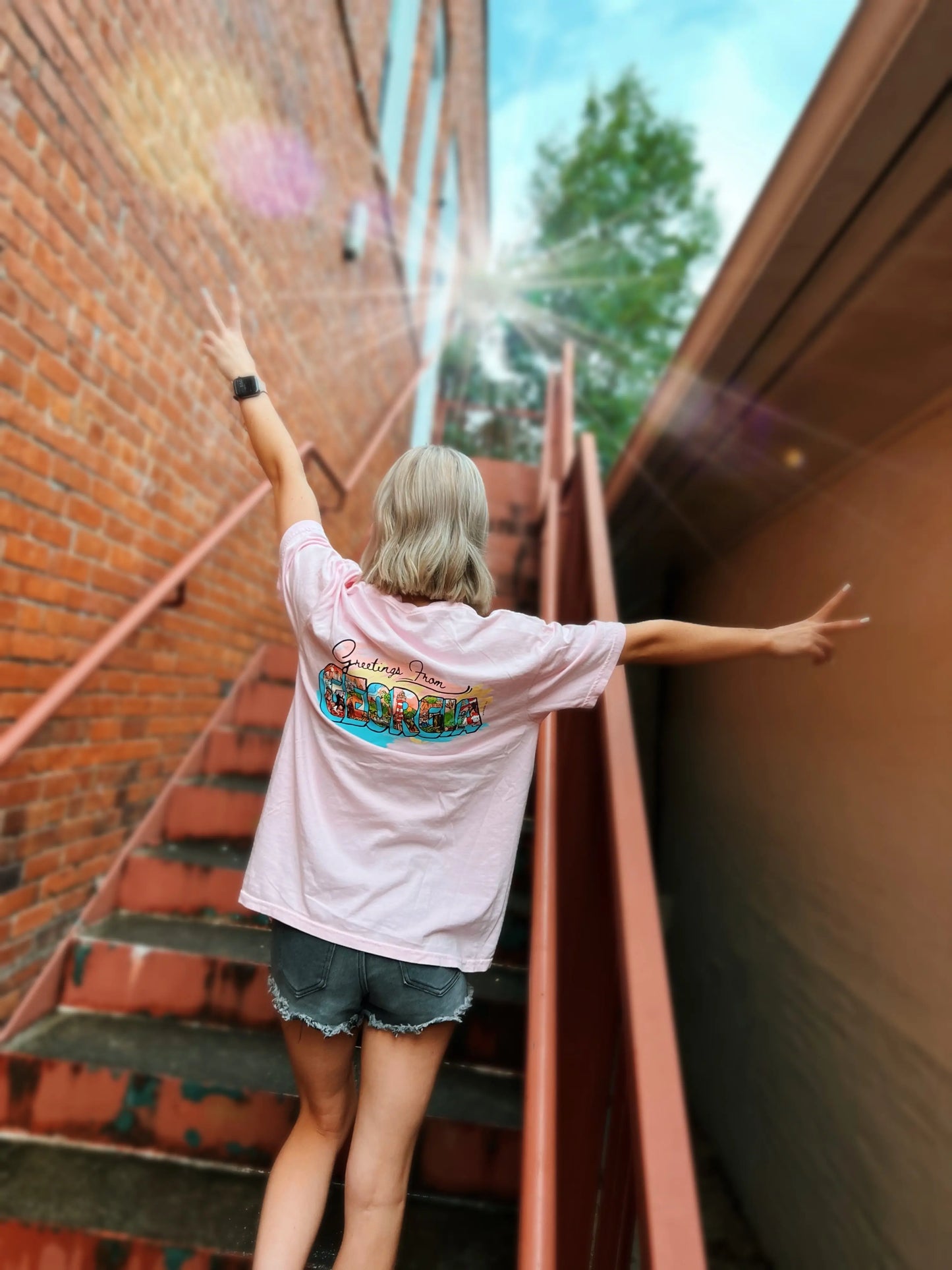 Greetings from Georgia Garment Dyed Comfort Tee American Graham Apparel