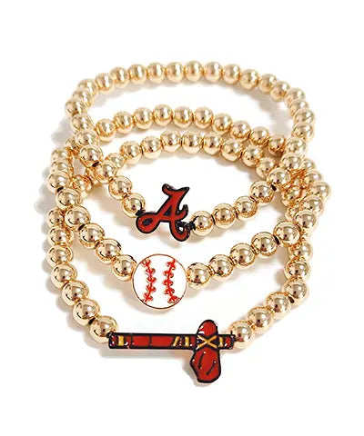 Braves Gold Bracelet Stack American Graham Apparel