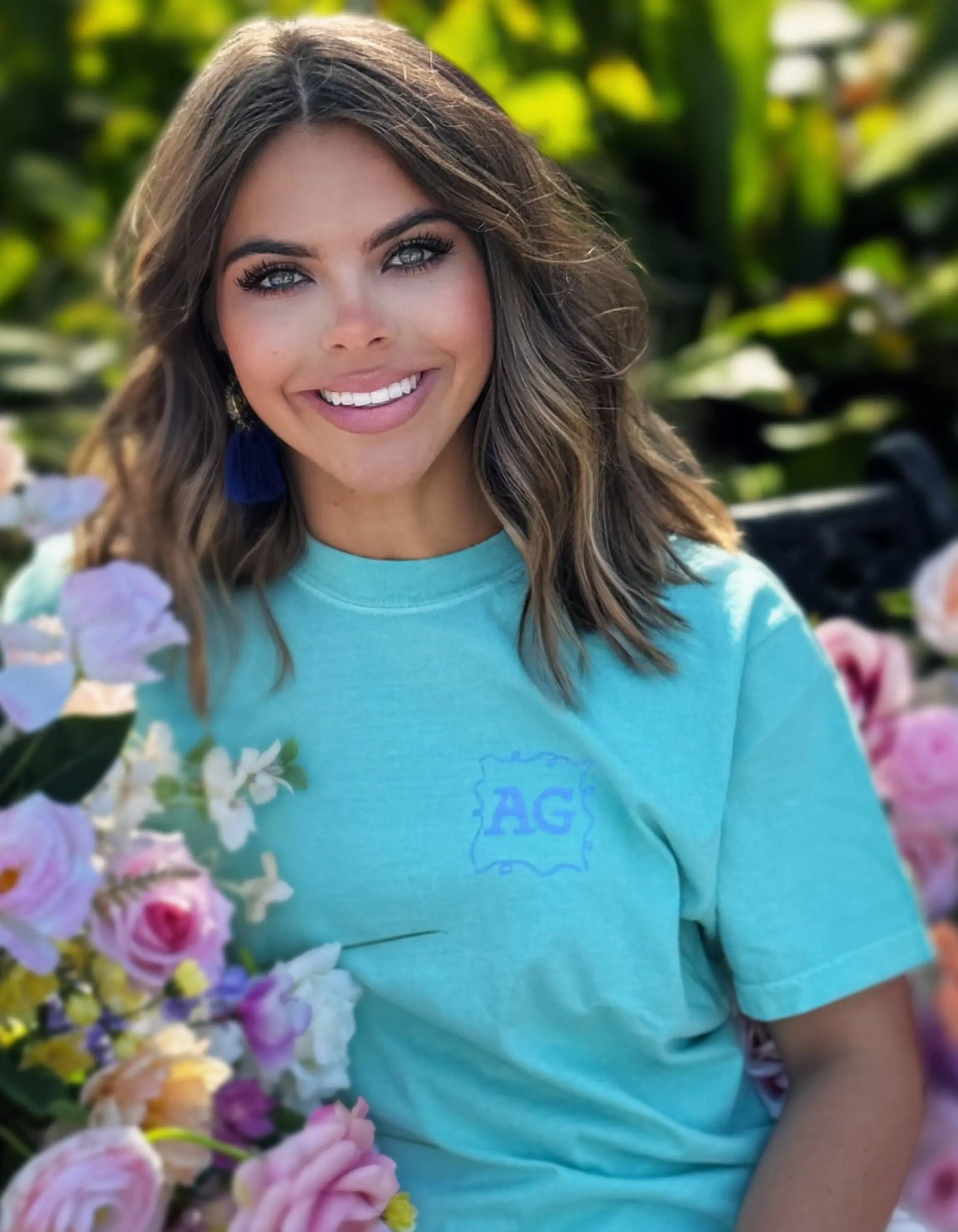 It's Giving Spring, Hydrangea Floral Graphic Tee American Graham Apparel
