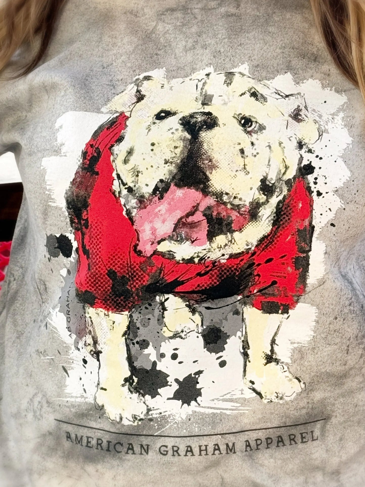Here comes the BOOM bulldog ACID WASH sweatshirt/ UGA/ DAWGS/ GEORGIA American Graham Apparel