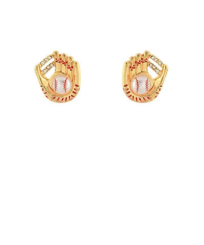 Home Run Gold Baseball Earrings American Graham Apparel