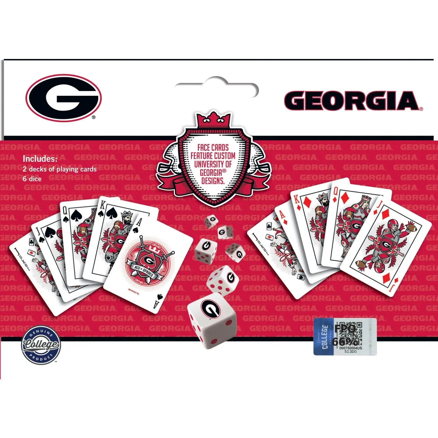 Georgia Bulldogs - 2-Pack Playing Cards & Dice Set American Graham