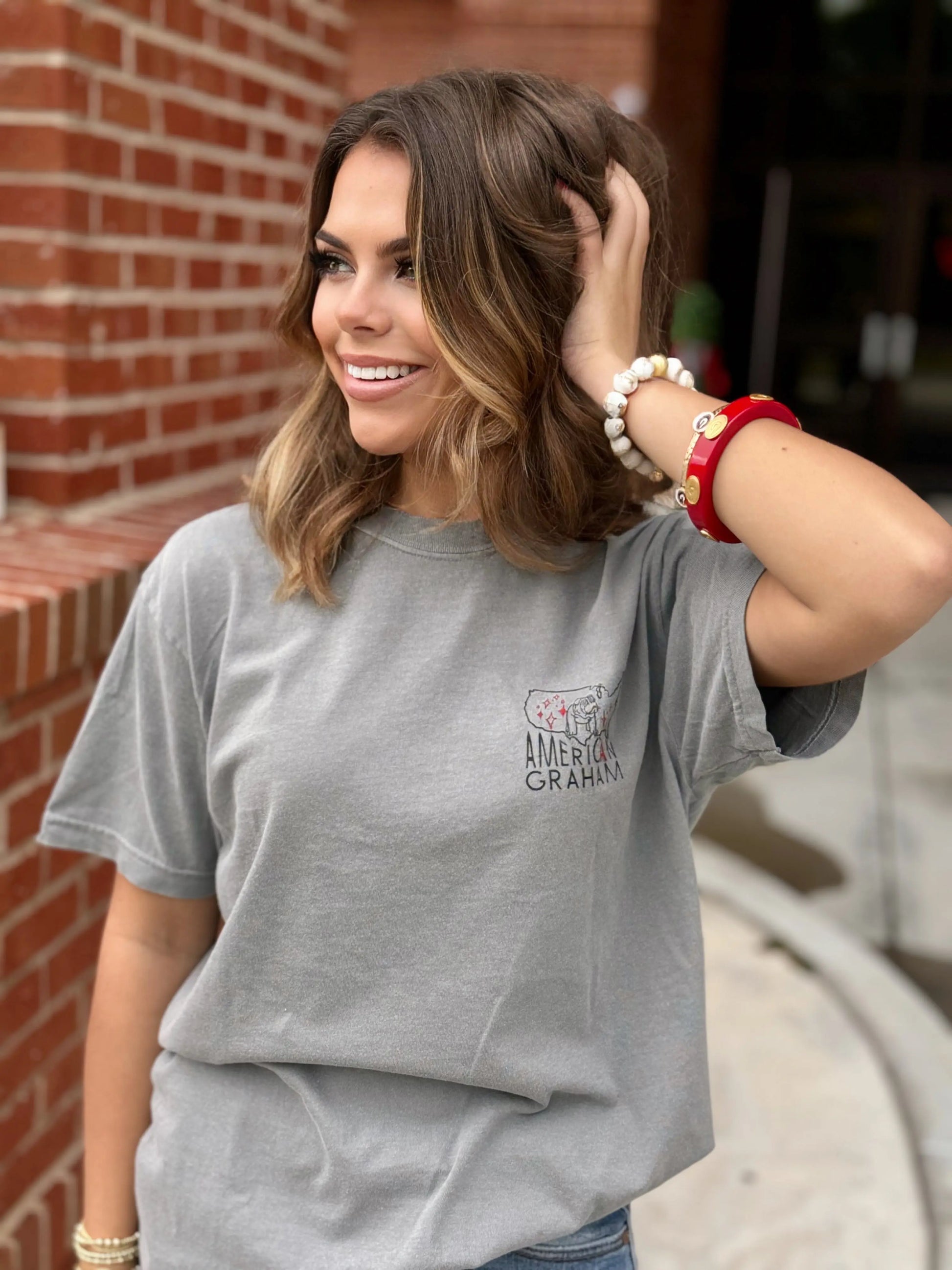 Georgia Bulldogs Enamel Claudia Bangle in Black/Red Canvas Style