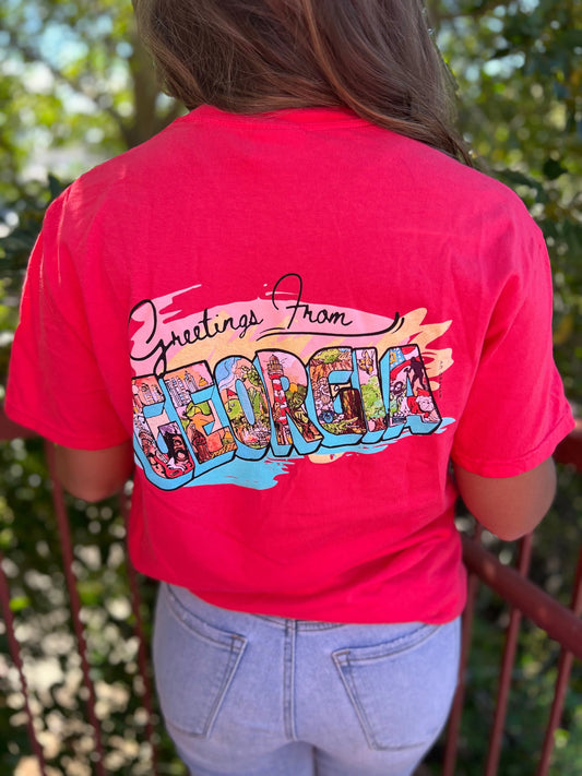 Greetings from Georgia Paprika Short Sleeve Comfort Tee American Graham Apparel