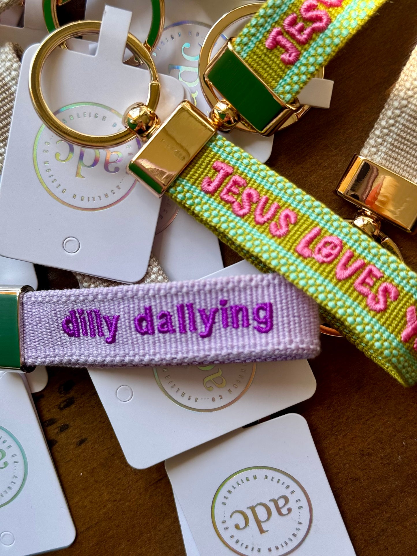 DILLY DALLYING Woven Canvas Keychain
