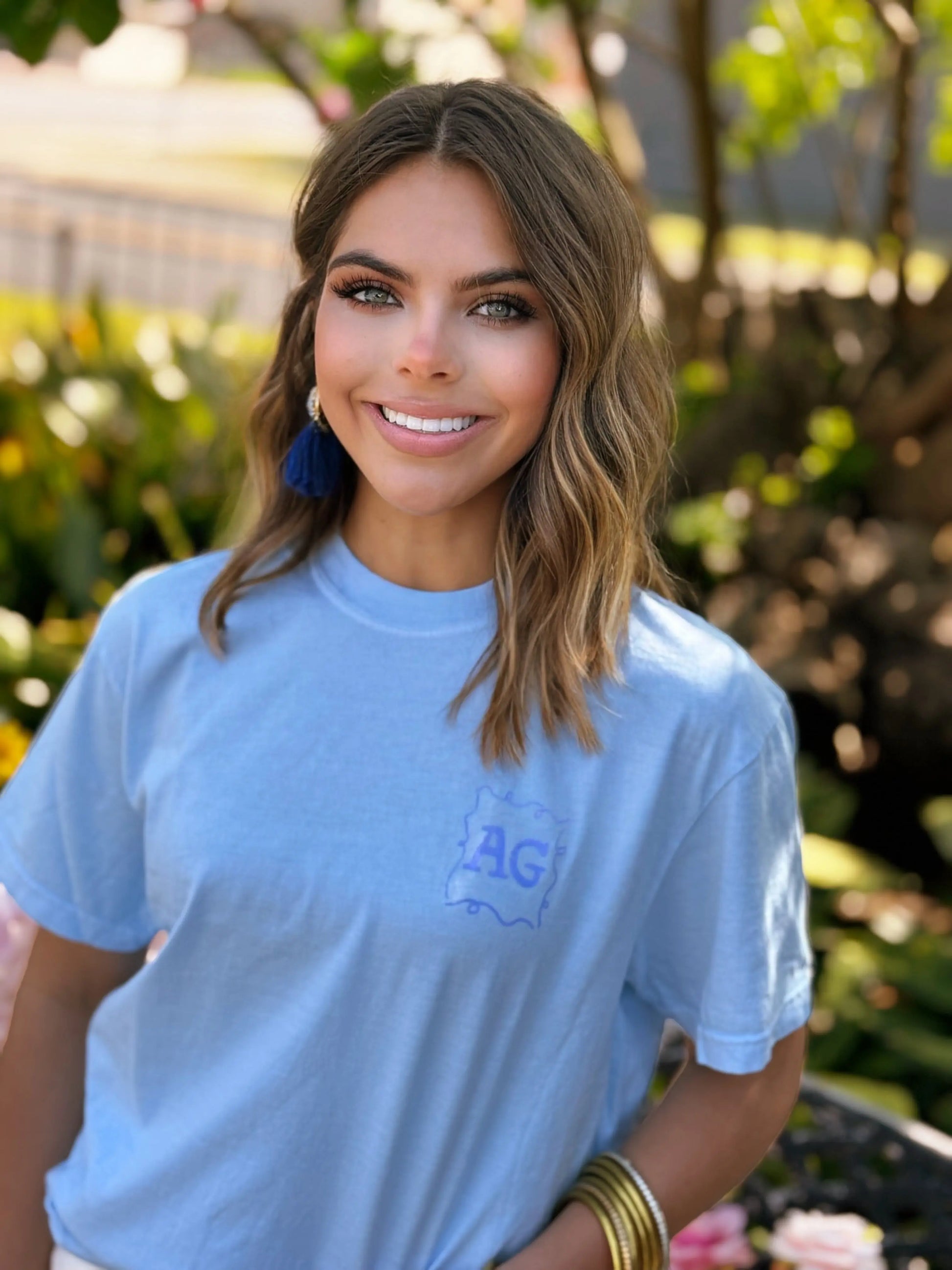 It's Giving Spring, Hydrangea Floral Graphic Tee American Graham Apparel