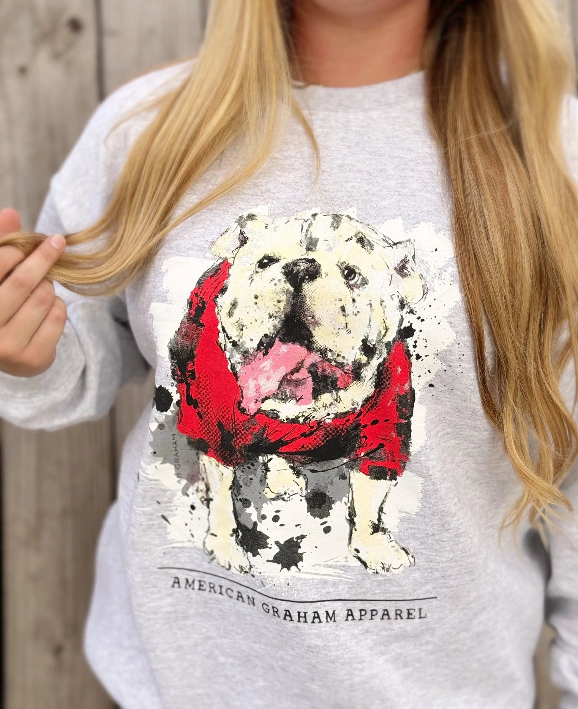Here comes the BOOM bulldog BASIC sweatshirt/ UGA/ DAWGS/ GEORGIA American Graham Apparel