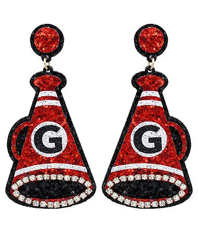 Georgia G Megaphone Glitter Earrings American Graham Apparel