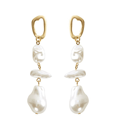 Audrey Linked Pearl Drop Earrings
