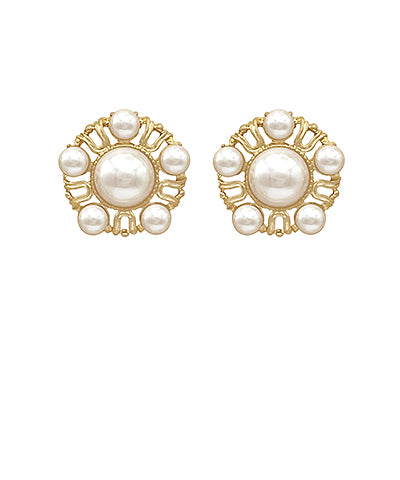 Ivory Elegance Pearl Stud Earrings