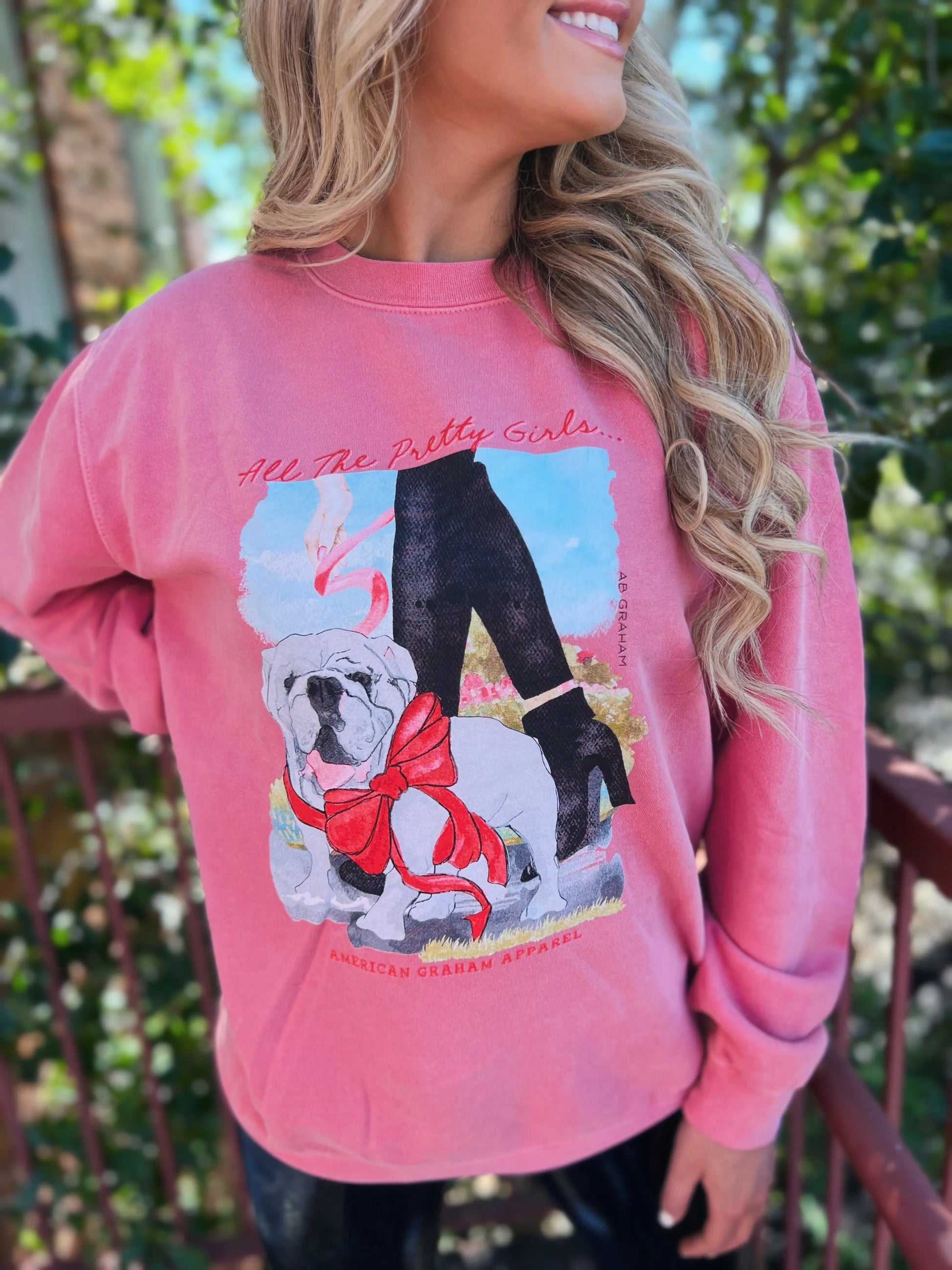 All The Pretty Girls Walk Like This Garment Dyed Sweatshirt American Graham Apparel