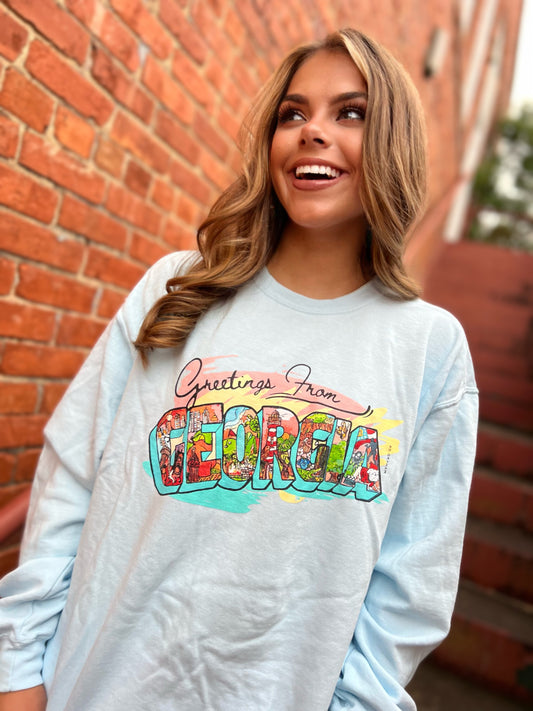 Greetings from Georgia Garment Dyed Sweatshirt