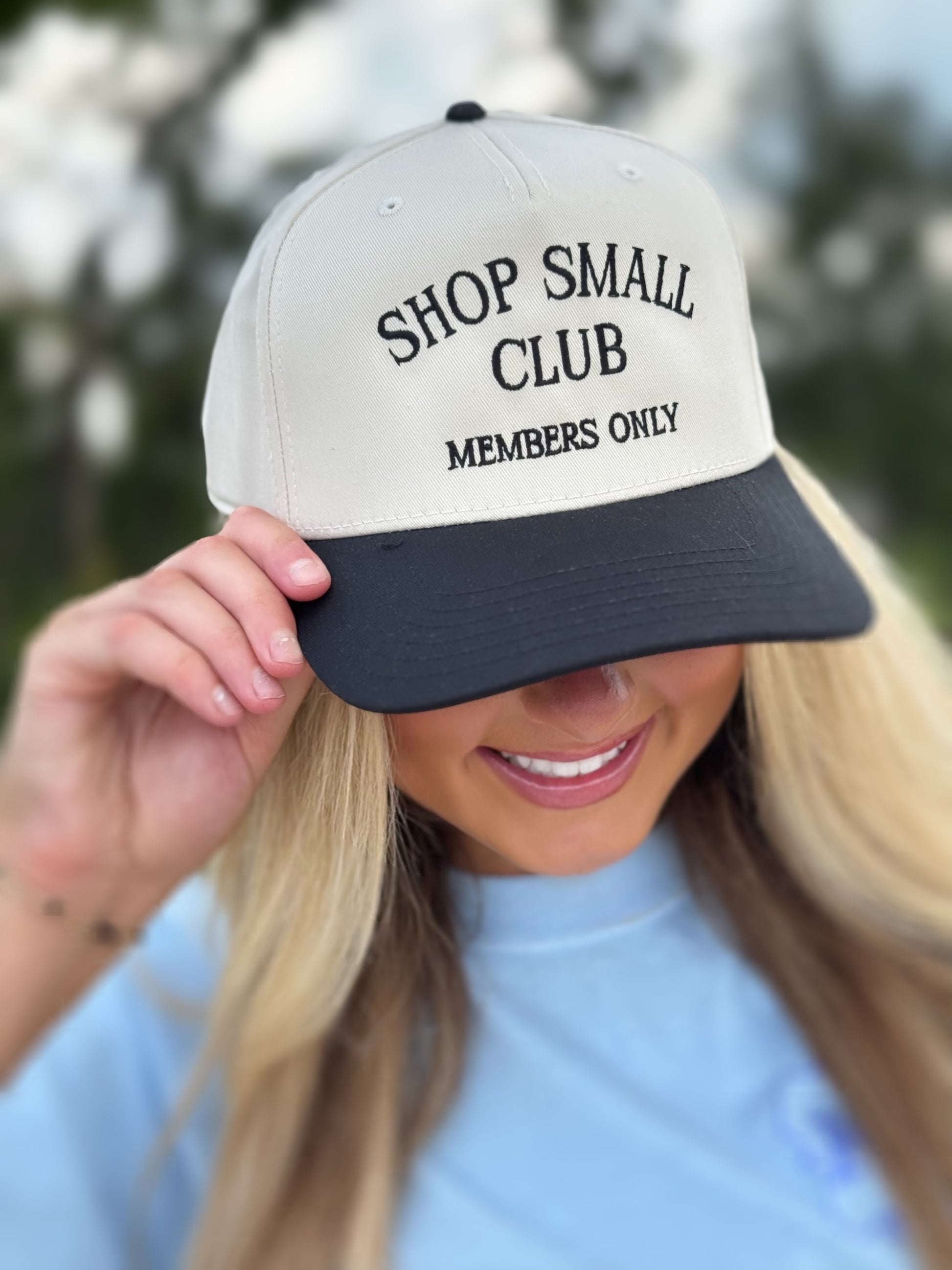 Shop Small Club Embroidered Hat Nash Grey