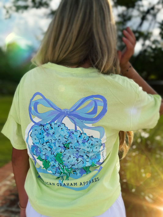 It's Giving Spring, Hydrangea Floral Graphic Tee American Graham Apparel