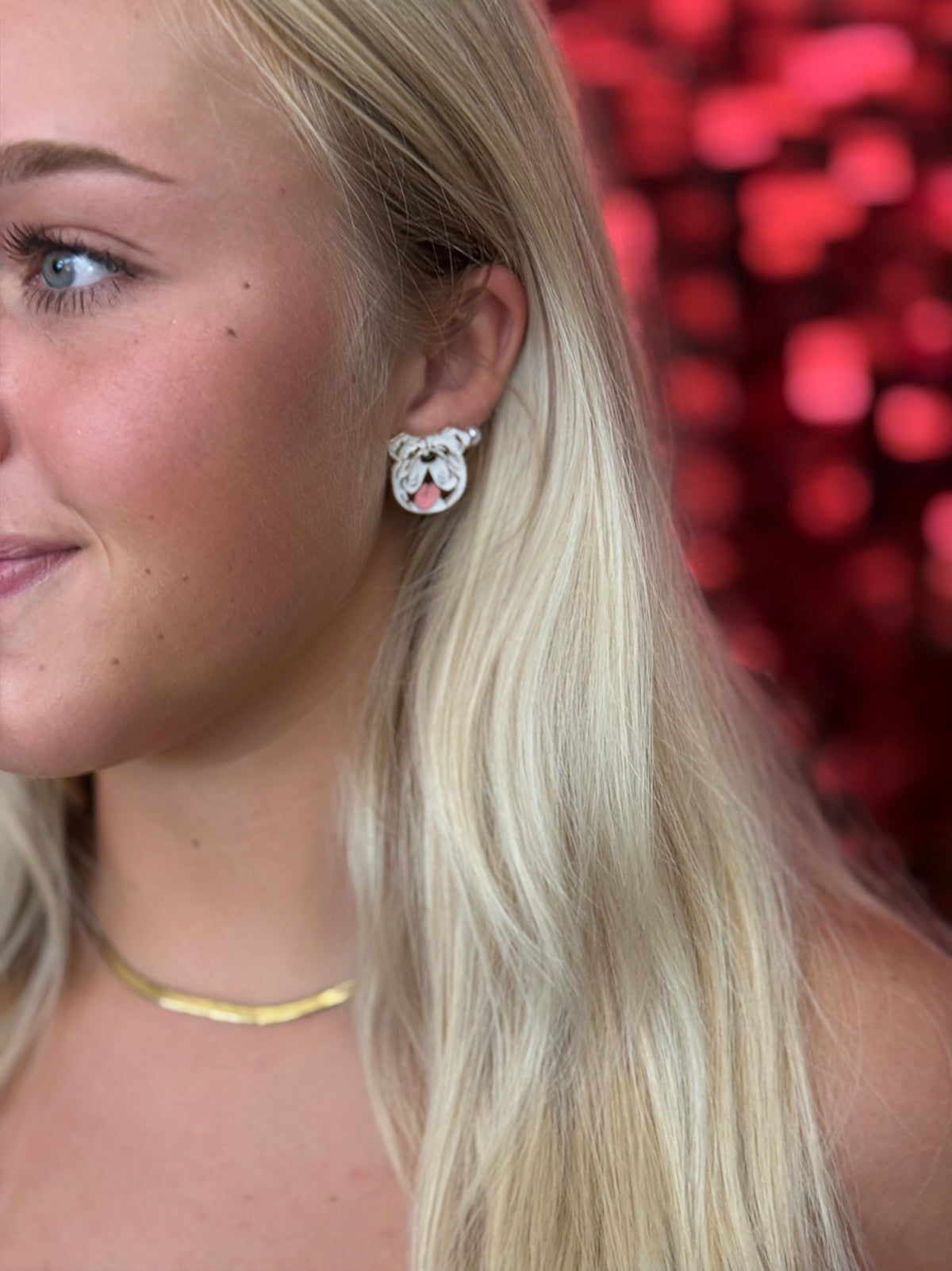 Small Bulldog Epoxy Stud Earrings