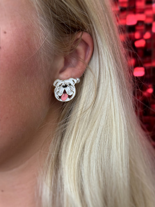 Small Bulldog Epoxy Stud Earrings