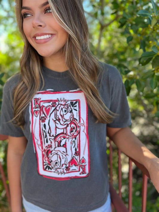 King of My Heart Cropped Boxy Tee American Graham Apparel