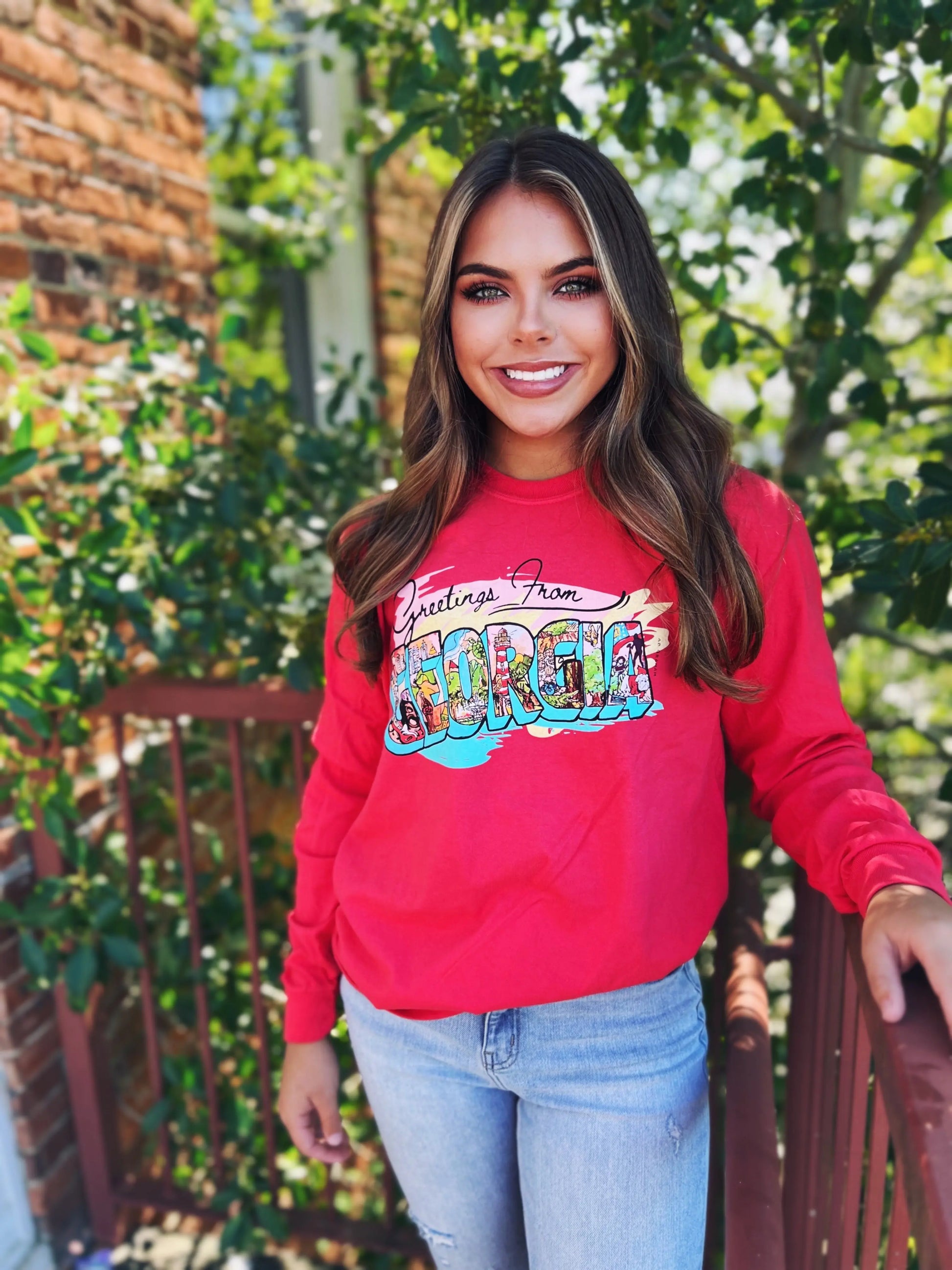 Greetings from Georgia Long Sleeve Comfort Tee American Graham Apparel