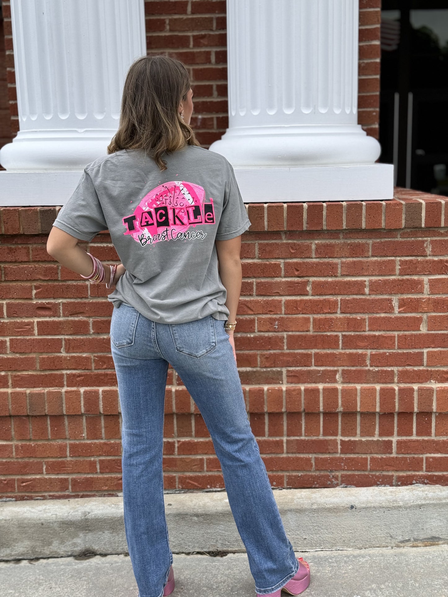 Tackle Breast Cancer Local Charity, Comfort Colors T-Shirt American Graham Apparel
