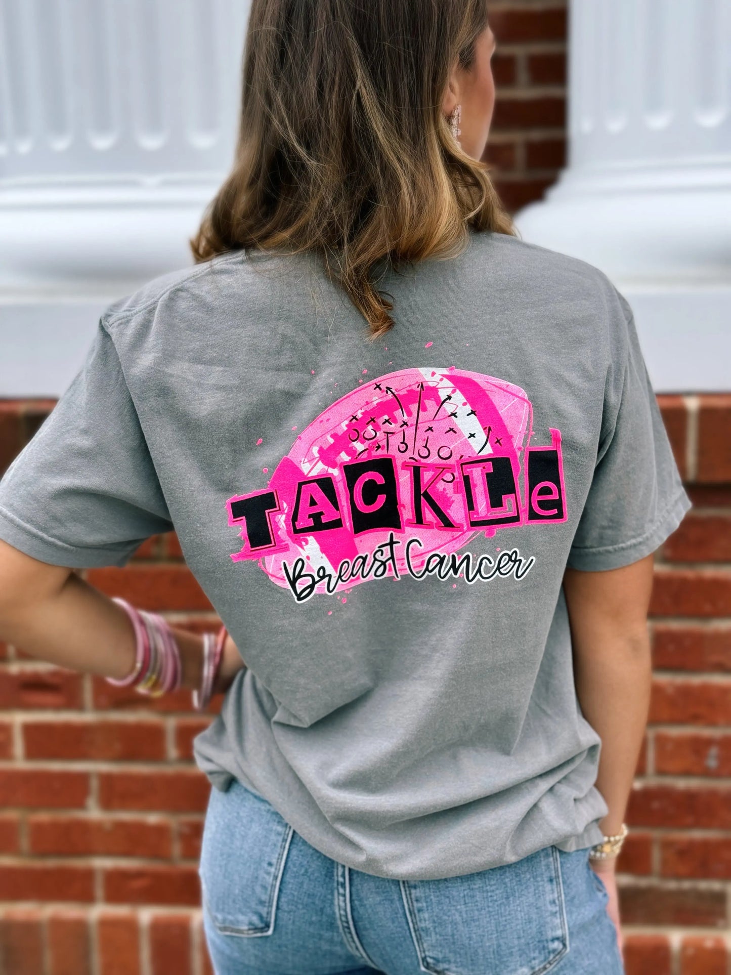 Tackle Breast Cancer Local Charity, Comfort Colors T-Shirt American Graham Apparel