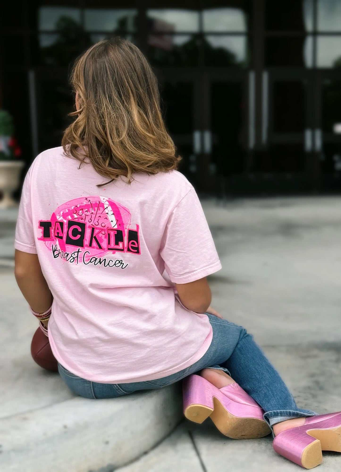 Tackle Breast Cancer Local Charity, Comfort Colors T-Shirt American Graham Apparel