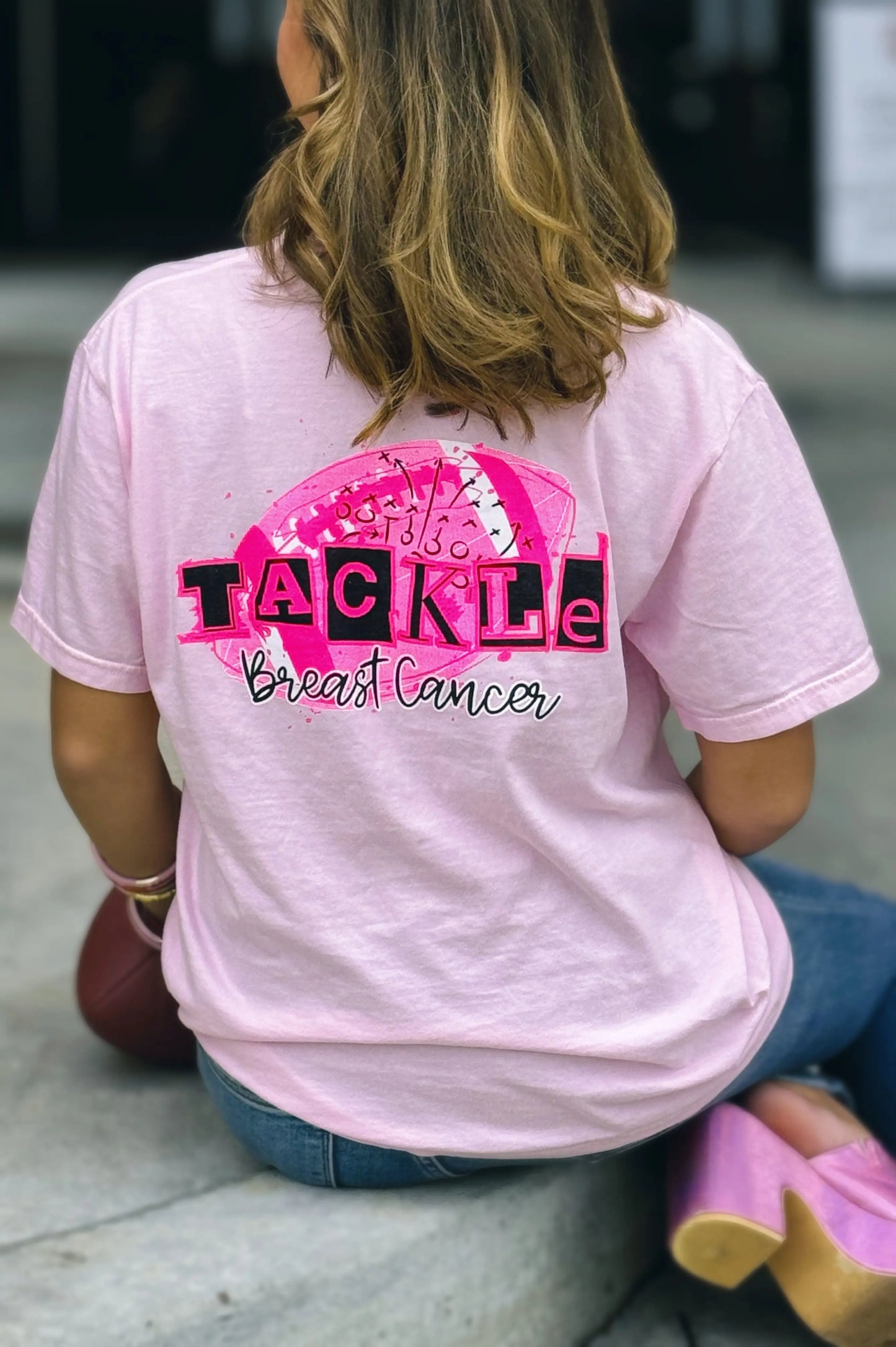 Tackle Breast Cancer Local Charity, Comfort Colors T-Shirt American Graham Apparel