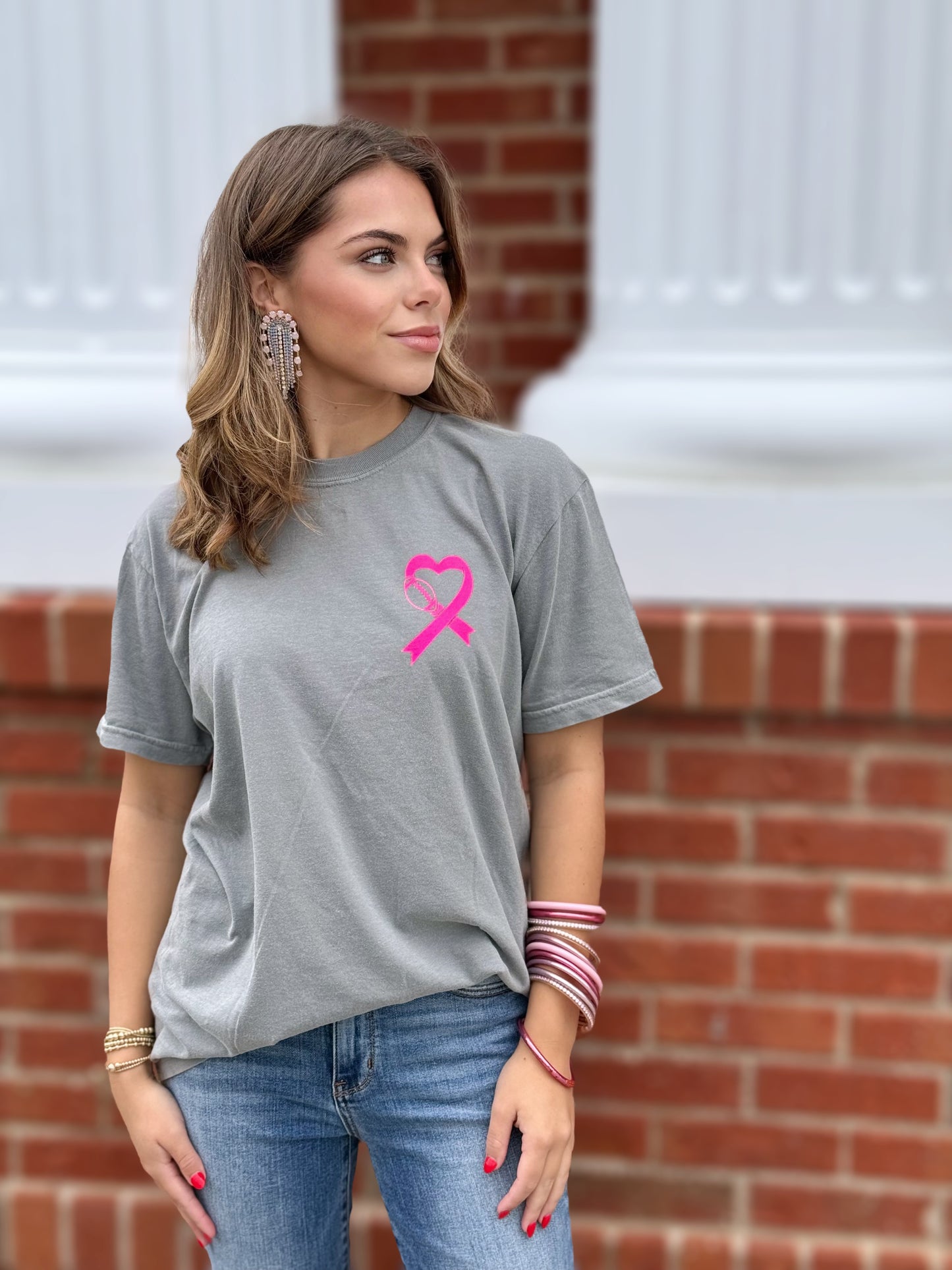 Tackle Breast Cancer Local Charity, Comfort Colors T-Shirt American Graham Apparel