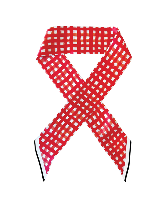 Game Day Scarf: Tailgate Check Twilly in Red Check
